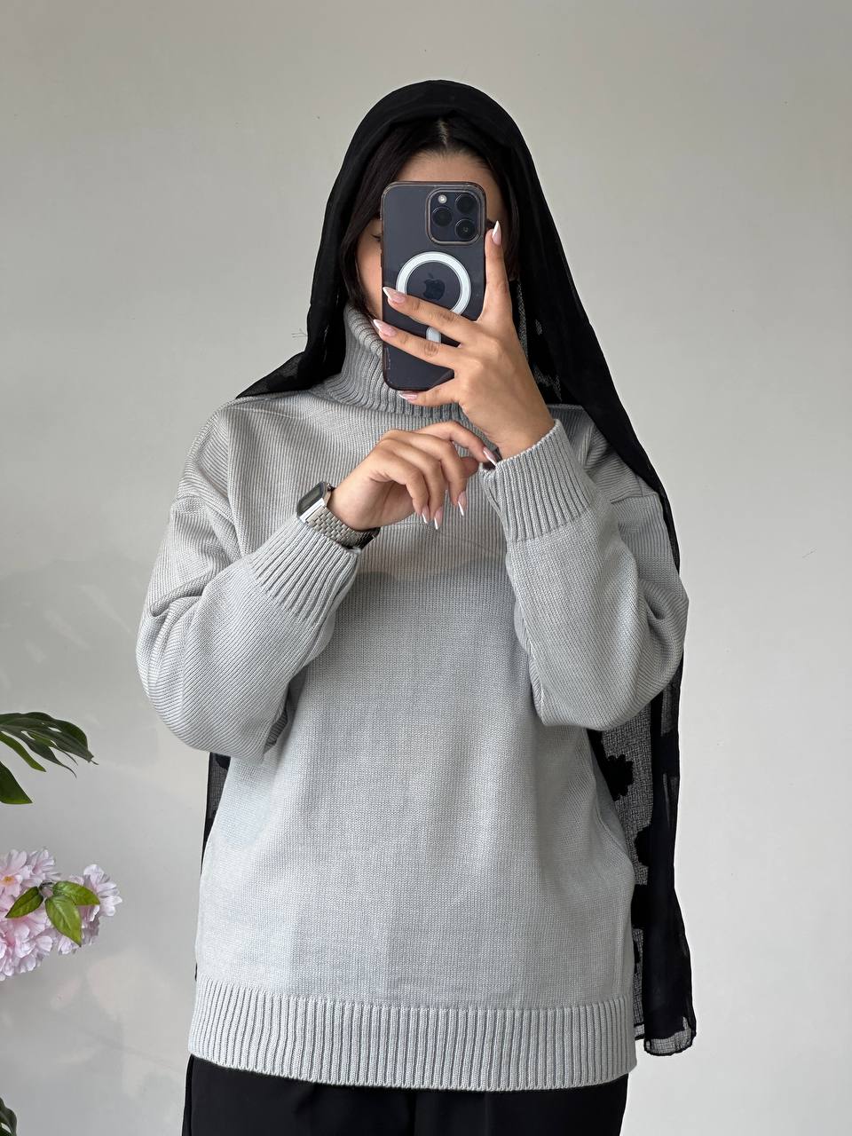 بافت یقه اسکی  زنانه